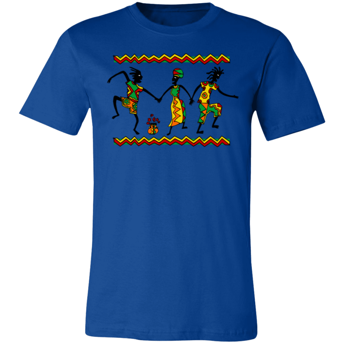 Tribal Dance Jersey Short-Sleeve T-Shirt - T-Shirts True Royal / M Real Domain Streetwear Real Domain Streetwear