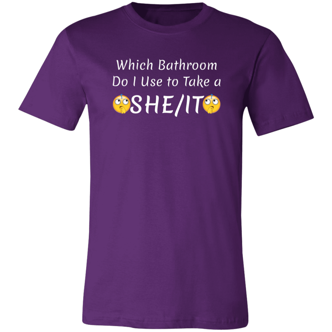 Which Bathroom... Jersey Short-Sleeve T-Shirt - T-Shirts Team Purple / X-Small Real Domain Streetwear Real Domain Streetwear