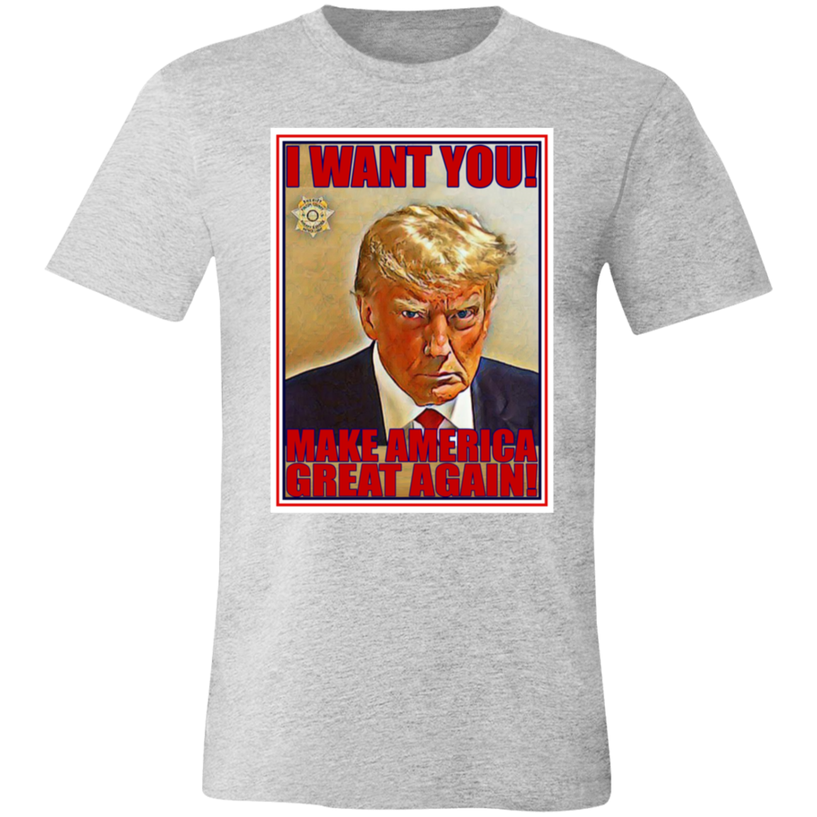 Trump I Want You Jersey Short-Sleeve T-Shirt - T-Shirts Athletic Heather / S Real Domain Streetwear Real Domain Streetwear