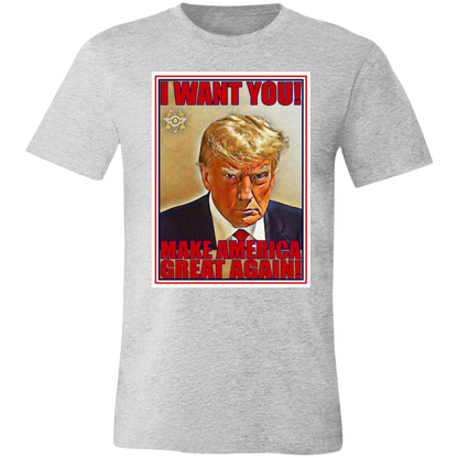 Trump I Want You Jersey Short-Sleeve T-Shirt - T-Shirts Athletic Heather / S Real Domain Streetwear Real Domain Streetwear