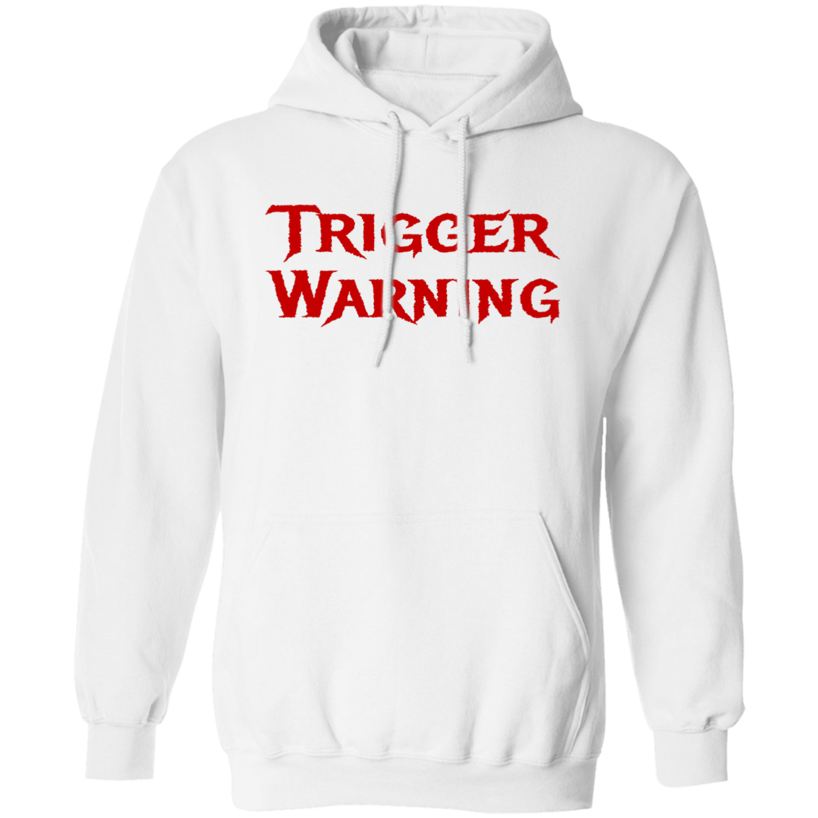 Trigger Warning Pullover Hoodie - Hoodies White / M Real Domain Streetwear Real Domain Streetwear