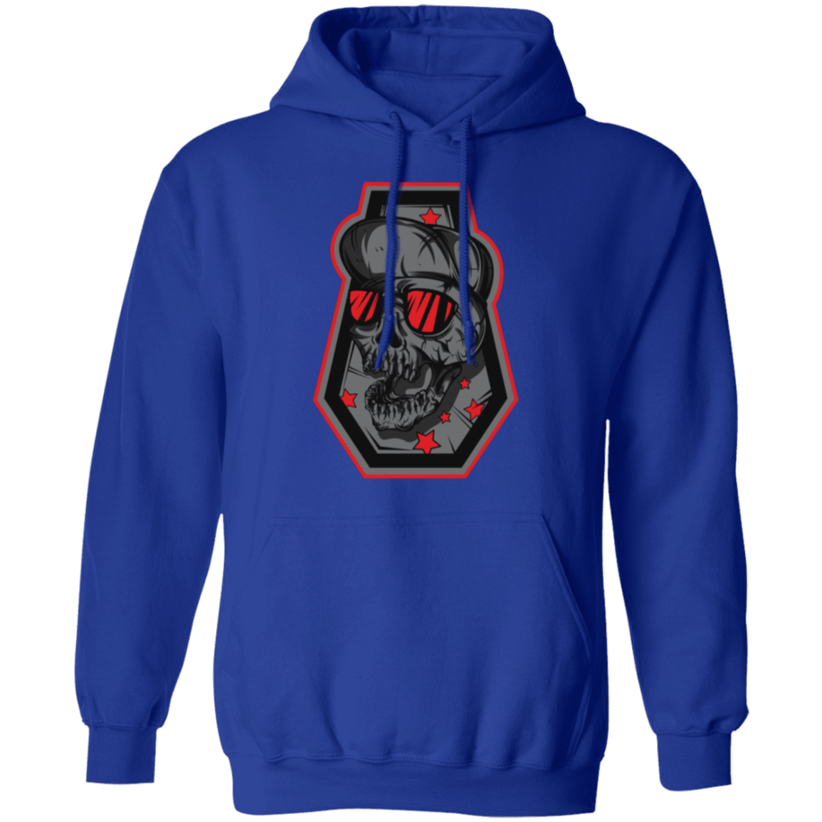 Skull Grave Gamer & Skater Pullover Hoodie - Hoodies Royal / M Real Domain Streetwear Real Domain Streetwear