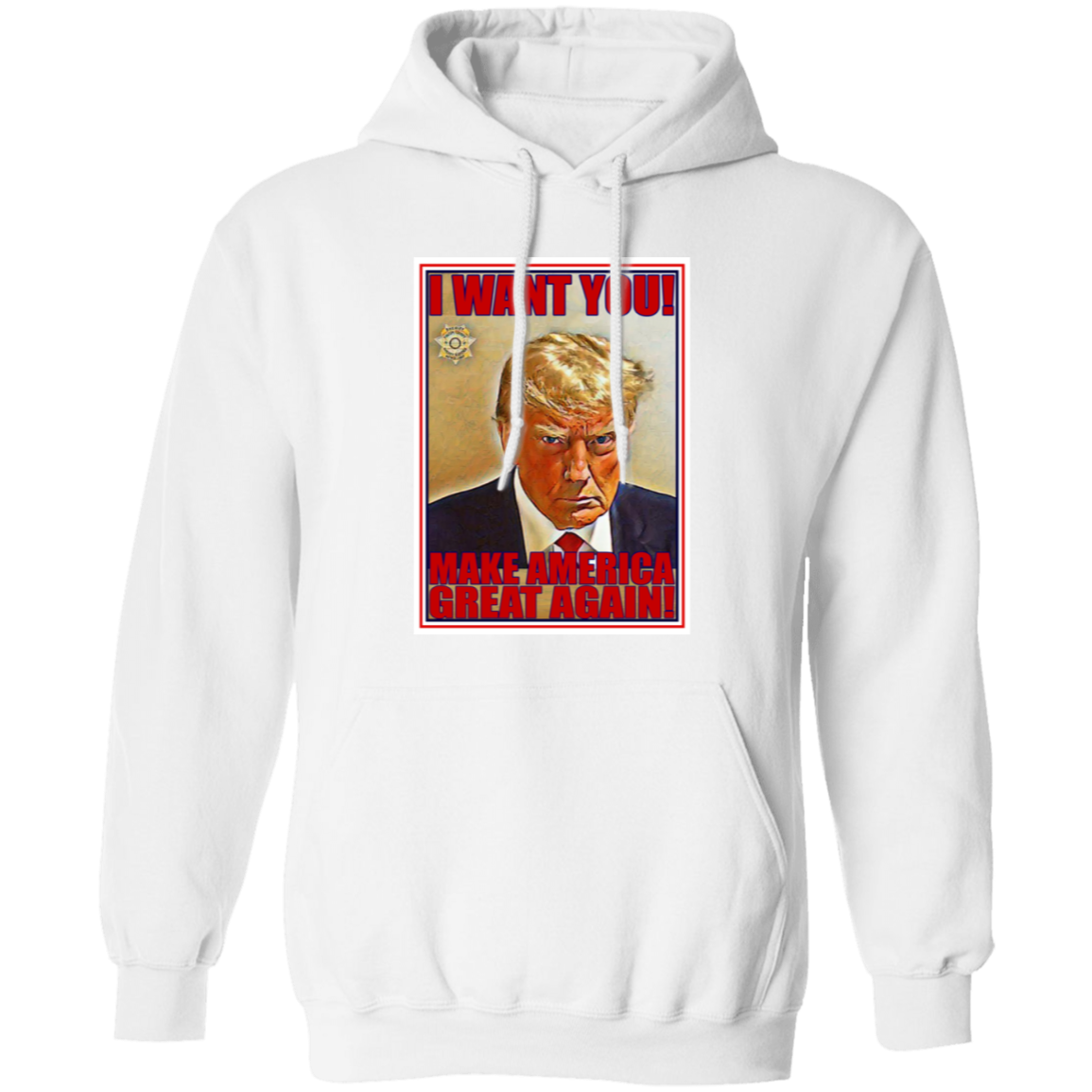 Trump I Want You Pullover Hoodie - Hoodies White / M Real Domain Streetwear Real Domain Streetwear