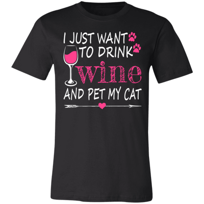 I Just Want to Drink Wine... Jersey Short-Sleeve T-Shirt - T-Shirts Black / M Real Domain Streetwear Real Domain Streetwear