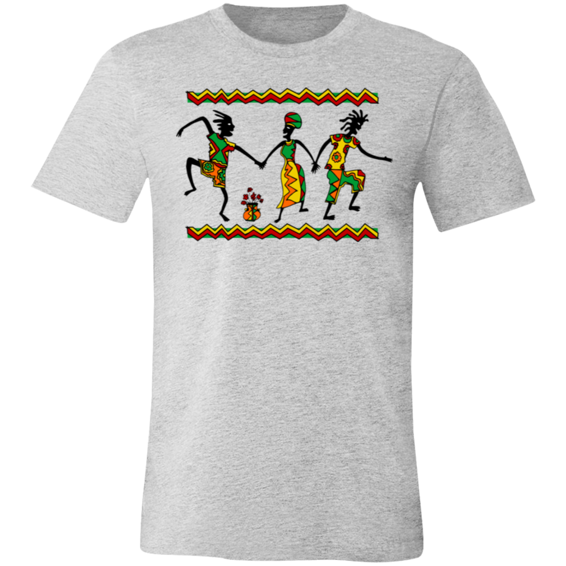 Tribal Dance Jersey Short-Sleeve T-Shirt - T-Shirts Athletic Heather / M Real Domain Streetwear Real Domain Streetwear