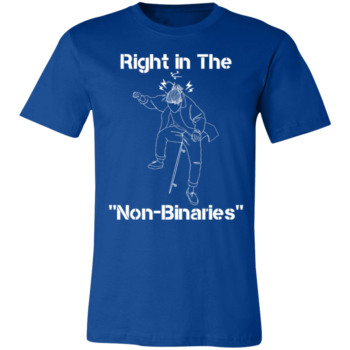 Right in the "Non-Binaries" Jersey Short-Sleeve T-Shirt - T-Shirts True Royal / S Real Domain Streetwear Real Domain Streetwear