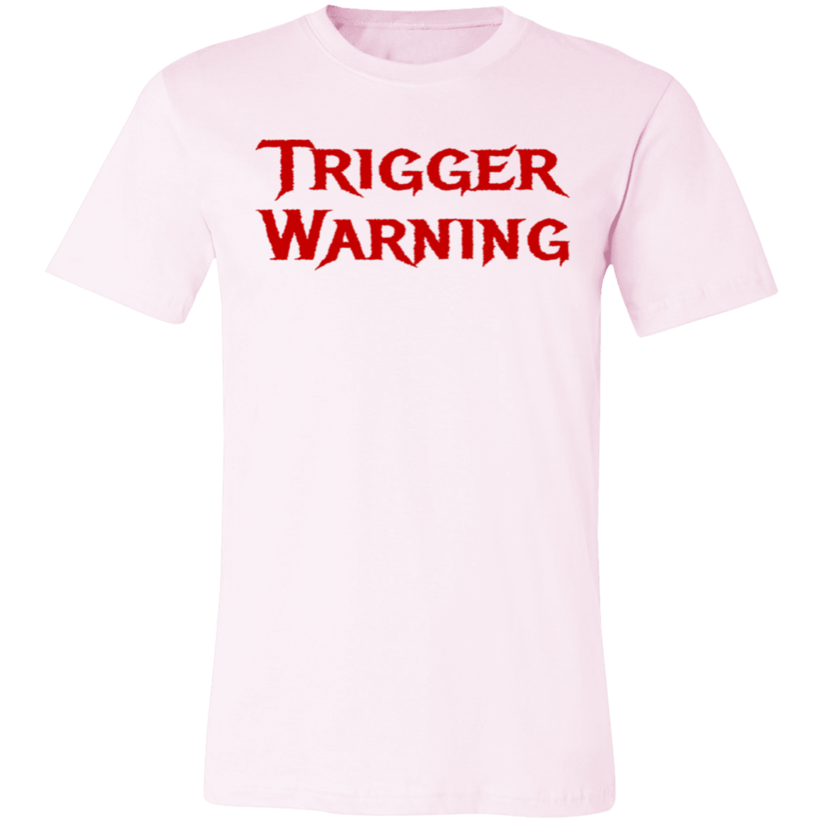 Trigger Warning Jersey Short-Sleeve T-Shirt - T-Shirts Soft Pink / S Real Domain Streetwear Real Domain Streetwear