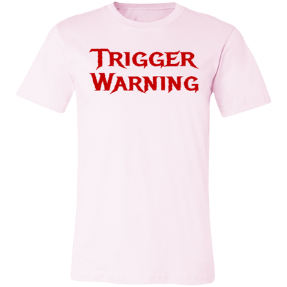 Trigger Warning Jersey Short-Sleeve T-Shirt - T-Shirts Soft Pink / S Real Domain Streetwear Real Domain Streetwear