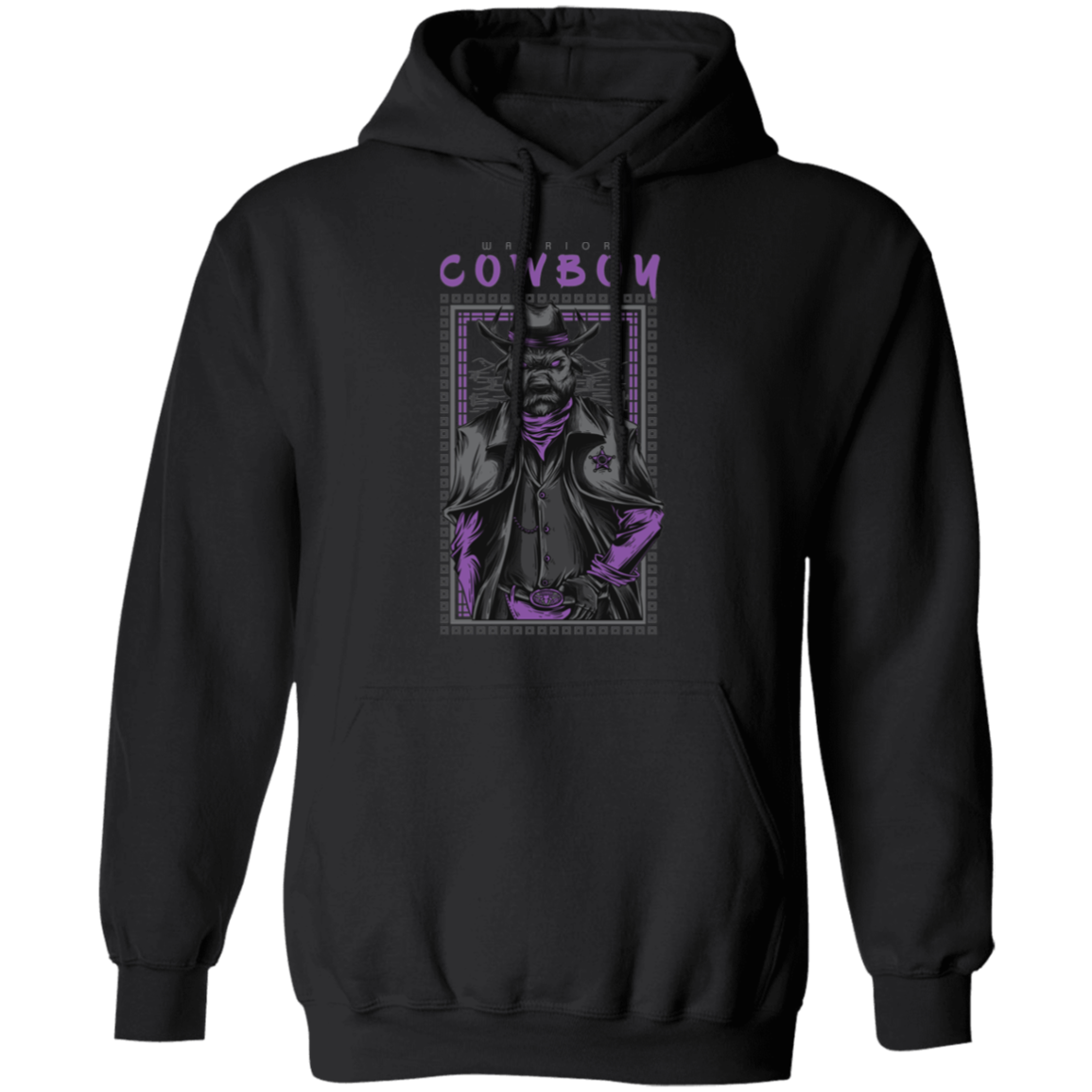Warrior Cowboy Pullover Hoodie - Hoodies Black / M Real Domain Streetwear Real Domain Streetwear