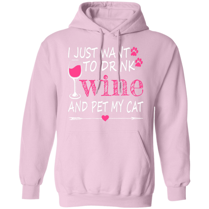 I Just Want to Drink Wine... Pullover Hoodie - Hoodies Light Pink / M Real Domain Streetwear Real Domain Streetwear