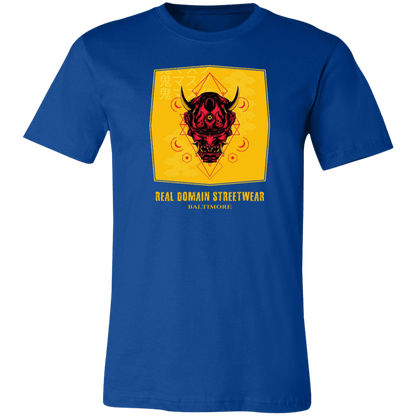 Hannya Mask Style Jersey Short-Sleeve T-Shirt - T-Shirts True Royal / M Real Domain Streetwear Real Domain Streetwear
