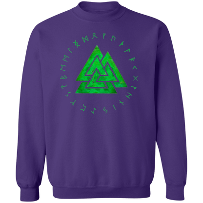 Valknut & Runes Crewneck Pullover Sweatshirt - Sweatshirts Purple / M Real Domain Streetwear Real Domain Streetwear