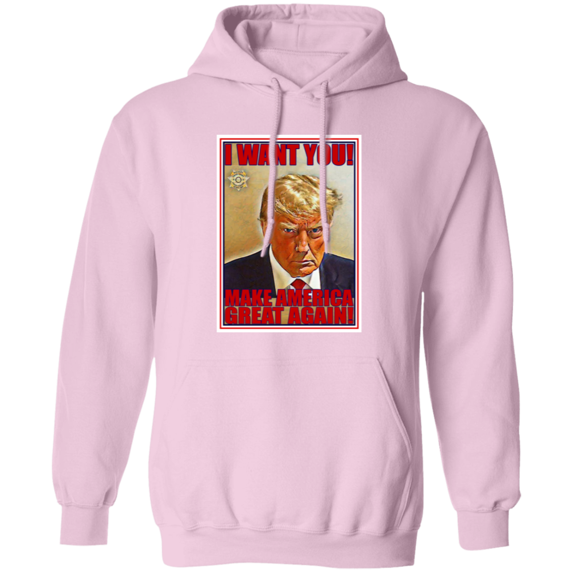 Trump I Want You Pullover Hoodie - Hoodies Light Pink / M Real Domain Streetwear Real Domain Streetwear