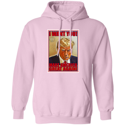 Trump I Want You Pullover Hoodie - Hoodies Light Pink / M Real Domain Streetwear Real Domain Streetwear