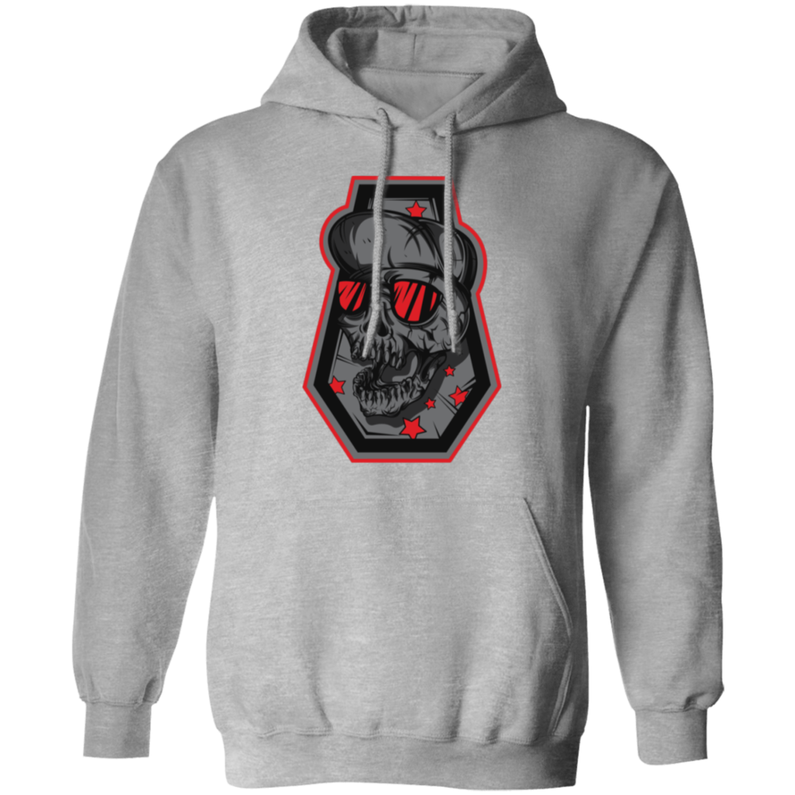 Skull Grave Gamer & Skater Pullover Hoodie - Hoodies Sport Grey / M Real Domain Streetwear Real Domain Streetwear