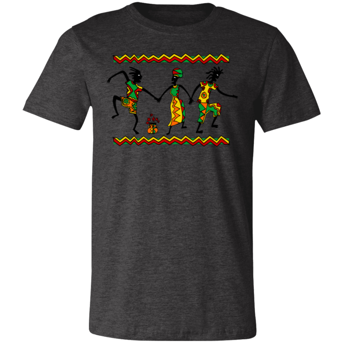 Tribal Dance Jersey Short-Sleeve T-Shirt - T-Shirts Dark Grey Heather / M Real Domain Streetwear Real Domain Streetwear