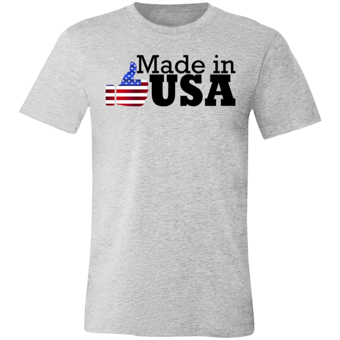 Made in USA Thumbs Up Jersey Short-Sleeve T-Shirt - T-Shirts Athletic Heather / M Real Domain Streetwear Real Domain Streetwear