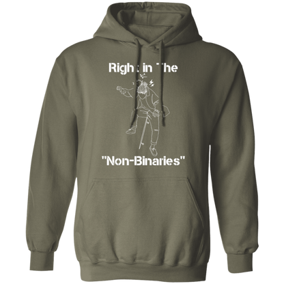 Right in the "Non-Binaries" Pullover Hoodie - Hoodies Military Green / M Real Domain Streetwear Real Domain Streetwear