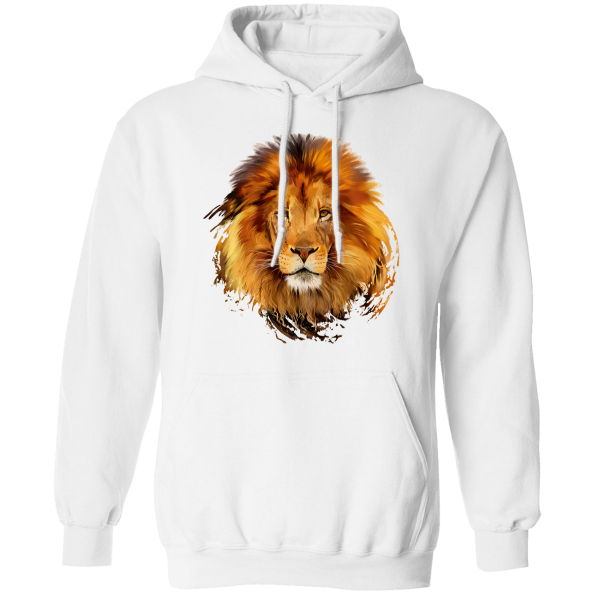 The King Lion Pullover Hoodie - Hoodies White / M Real Domain Streetwear Real Domain Streetwear