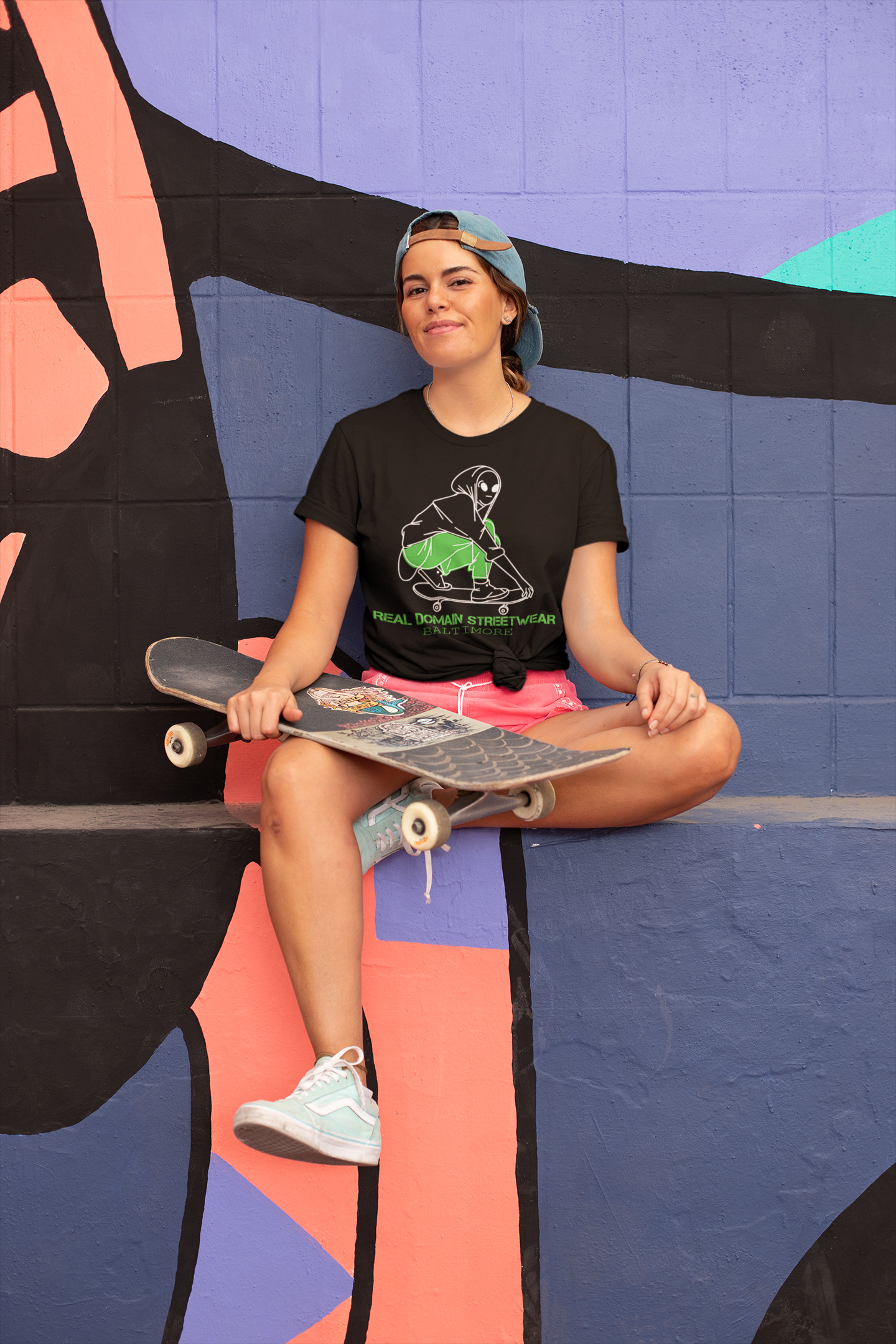 Real Domain Streetwear Alien Skater Jersey Short-Sleeve Tee
