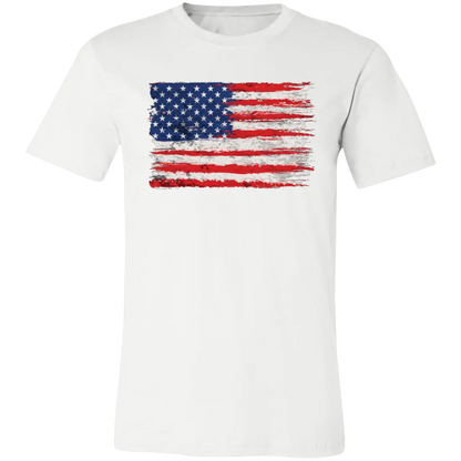 Tattered American Flag Jersey Short-Sleeve T-Shirt - T-Shirts White / M Real Domain Streetwear Real Domain Streetwear