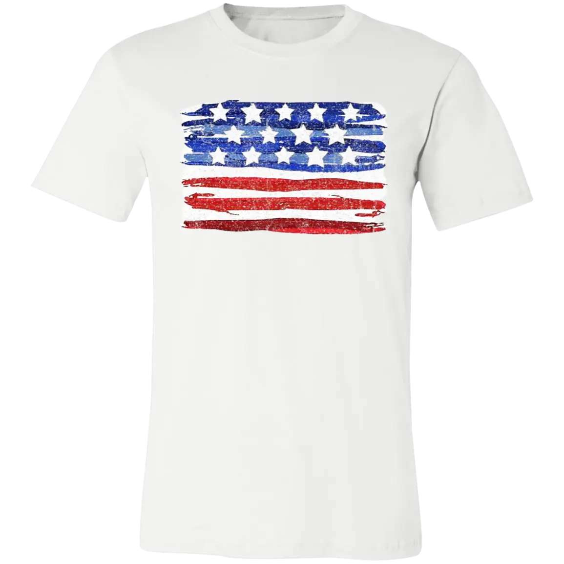 Painted American Flag Jersey Short-Sleeve T-Shirt - T-Shirts White / M Real Domain Streetwear Real Domain Streetwear