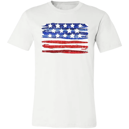 Painted American Flag Jersey Short-Sleeve T-Shirt - T-Shirts White / M Real Domain Streetwear Real Domain Streetwear