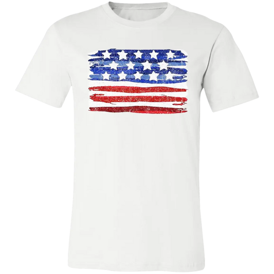Painted American Flag Jersey Short-Sleeve T-Shirt - T-Shirts White / M Real Domain Streetwear Real Domain Streetwear