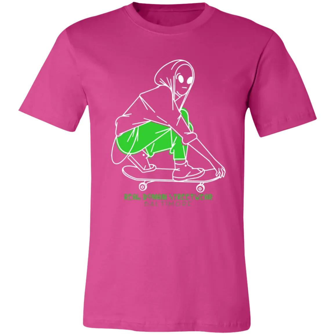 Alien Skater Jersey Short-Sleeve Tee by Real Domain Streetwear - T-Shirts Berry / M Real Domain Streetwear Real Domain Streetwear