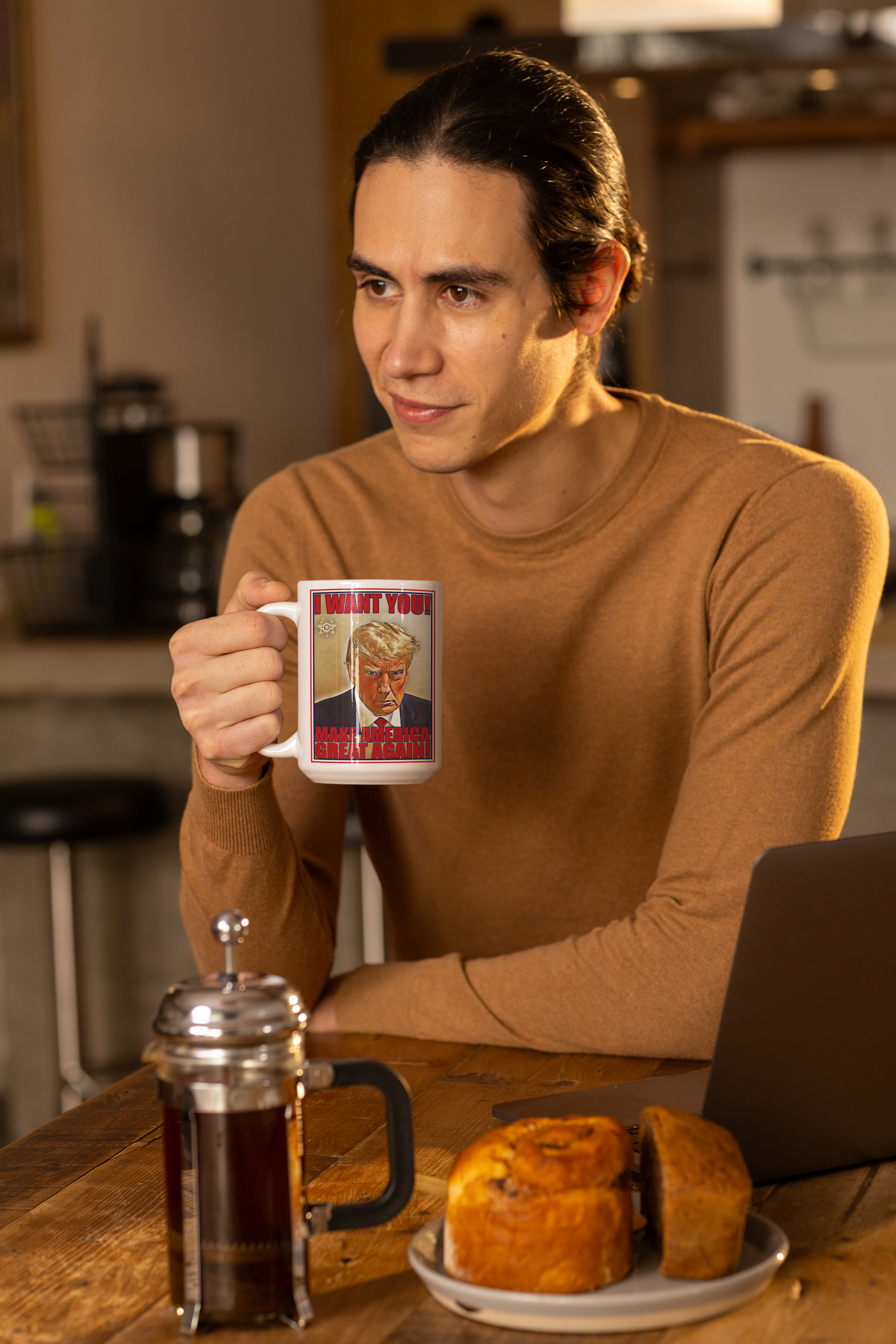Trump I Want You/AMERICAN BADA$$ 15oz White Mug - Coffee Mug White / One Size Real Domain Streetwear Real Domain Streetwear