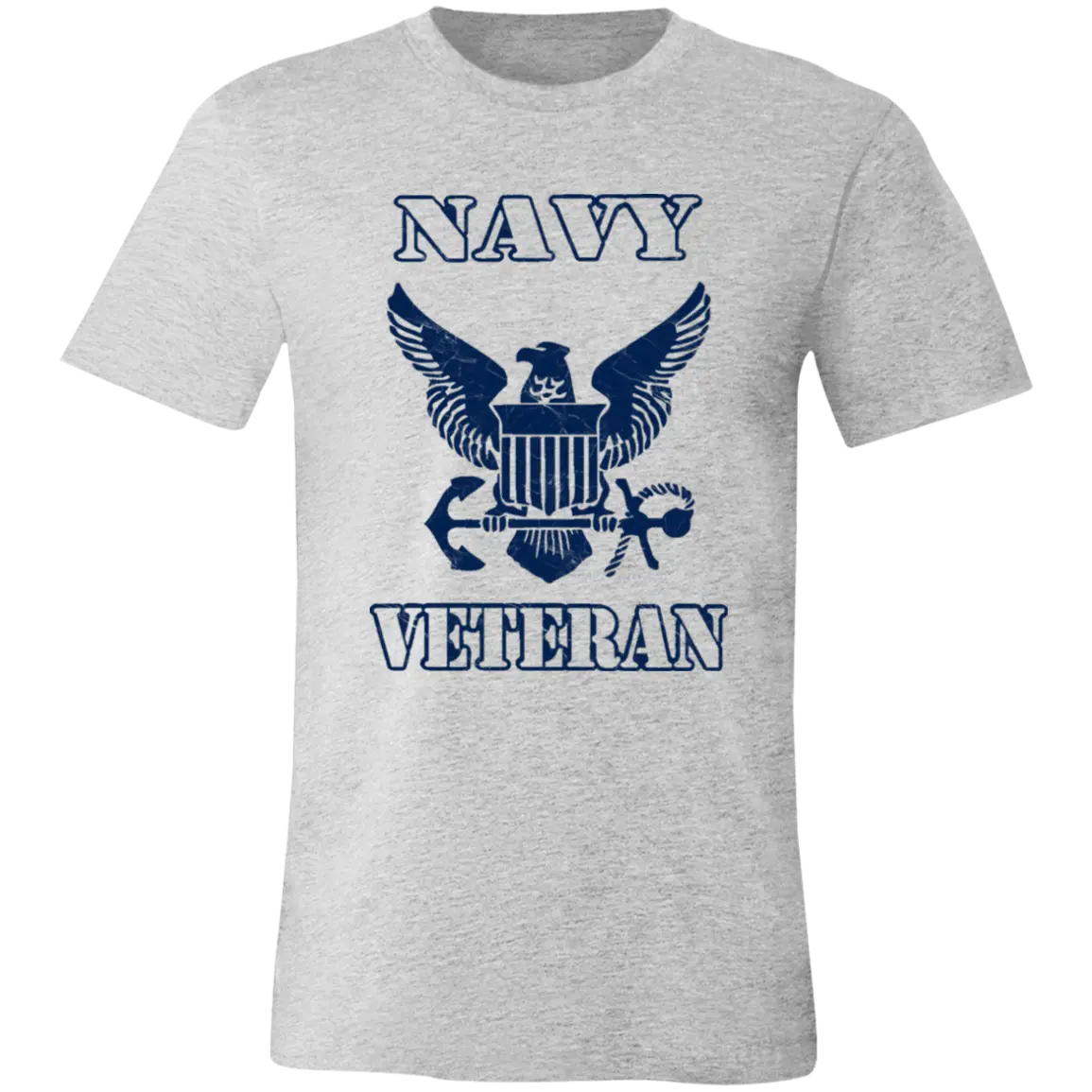 Navy Veteran Jersey Short-Sleeve T-Shirt - T-Shirts Athletic Heather / S Real Domain Streetwear Real Domain Streetwear