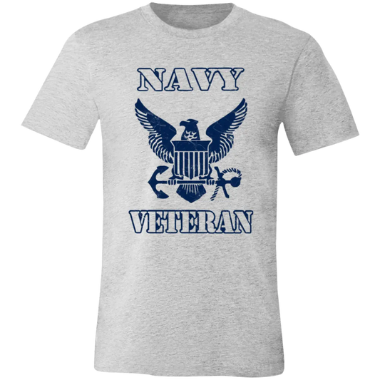 Navy Veteran Jersey Short-Sleeve T-Shirt - T-Shirts Athletic Heather / S Real Domain Streetwear Real Domain Streetwear