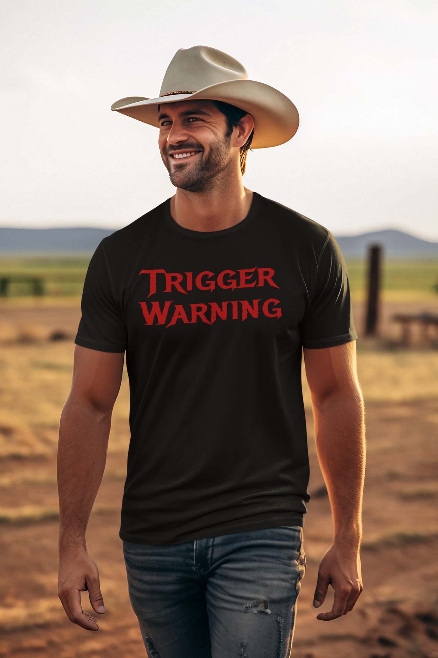 Trigger Warning Jersey Short-Sleeve T-Shirt - T-Shirts White / S Real Domain Streetwear Real Domain Streetwear