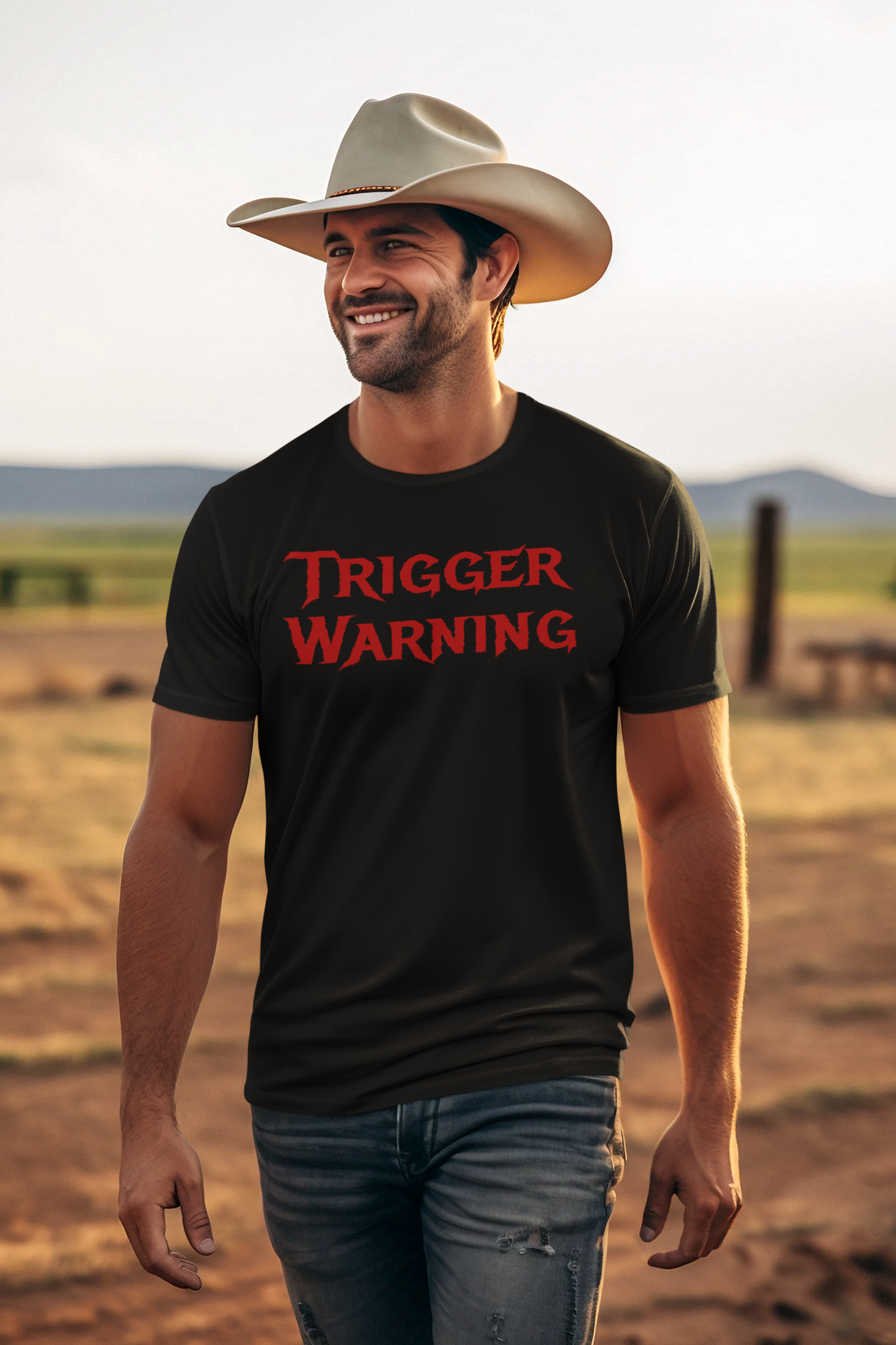 Trigger Warning Jersey Short-Sleeve T-Shirt - T-Shirts White / S Real Domain Streetwear Real Domain Streetwear
