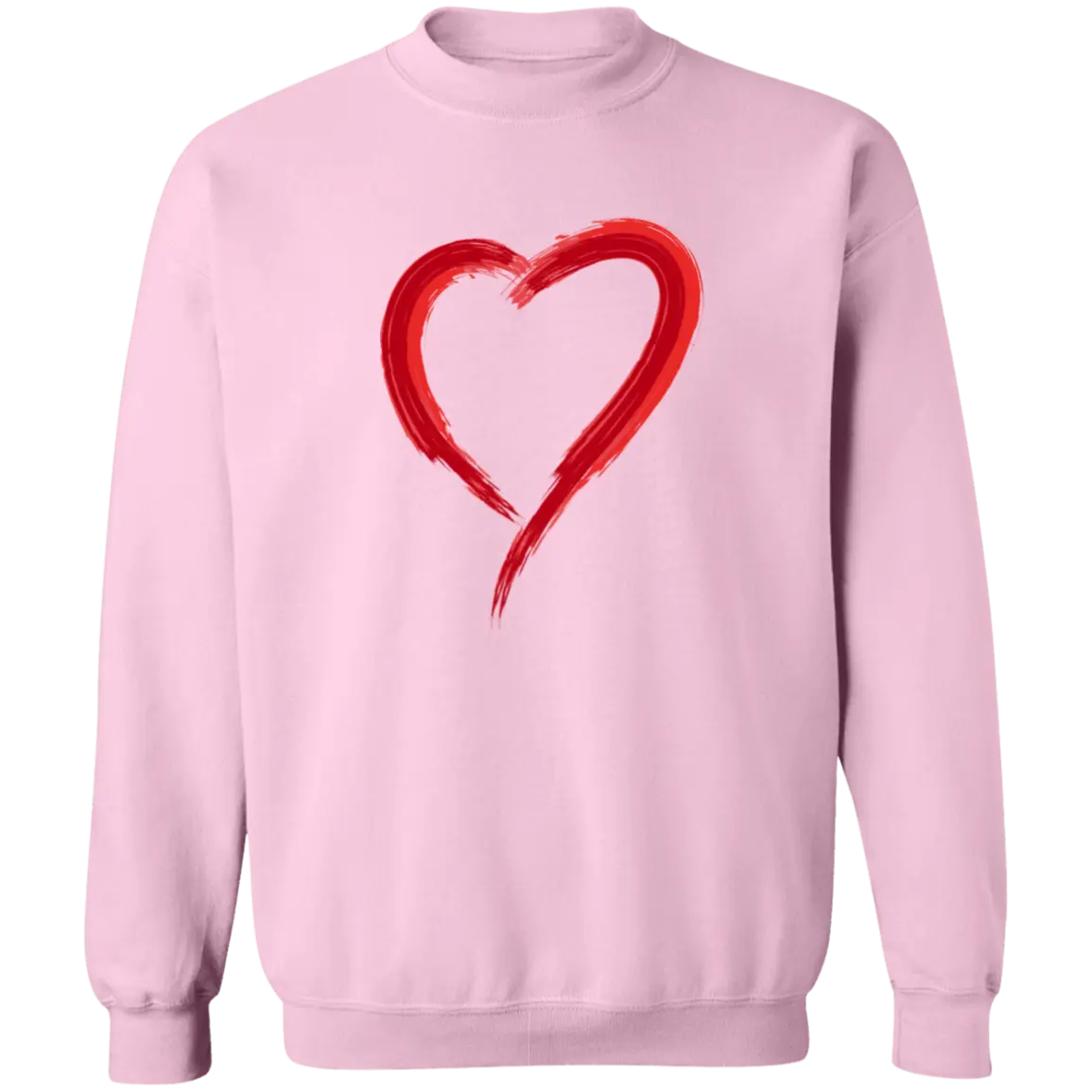 Paintbrush Heart Crewneck Pullover Sweatshirt - Sweatshirts Light Pink / S Real Domain Streetwear Real Domain Streetwear
