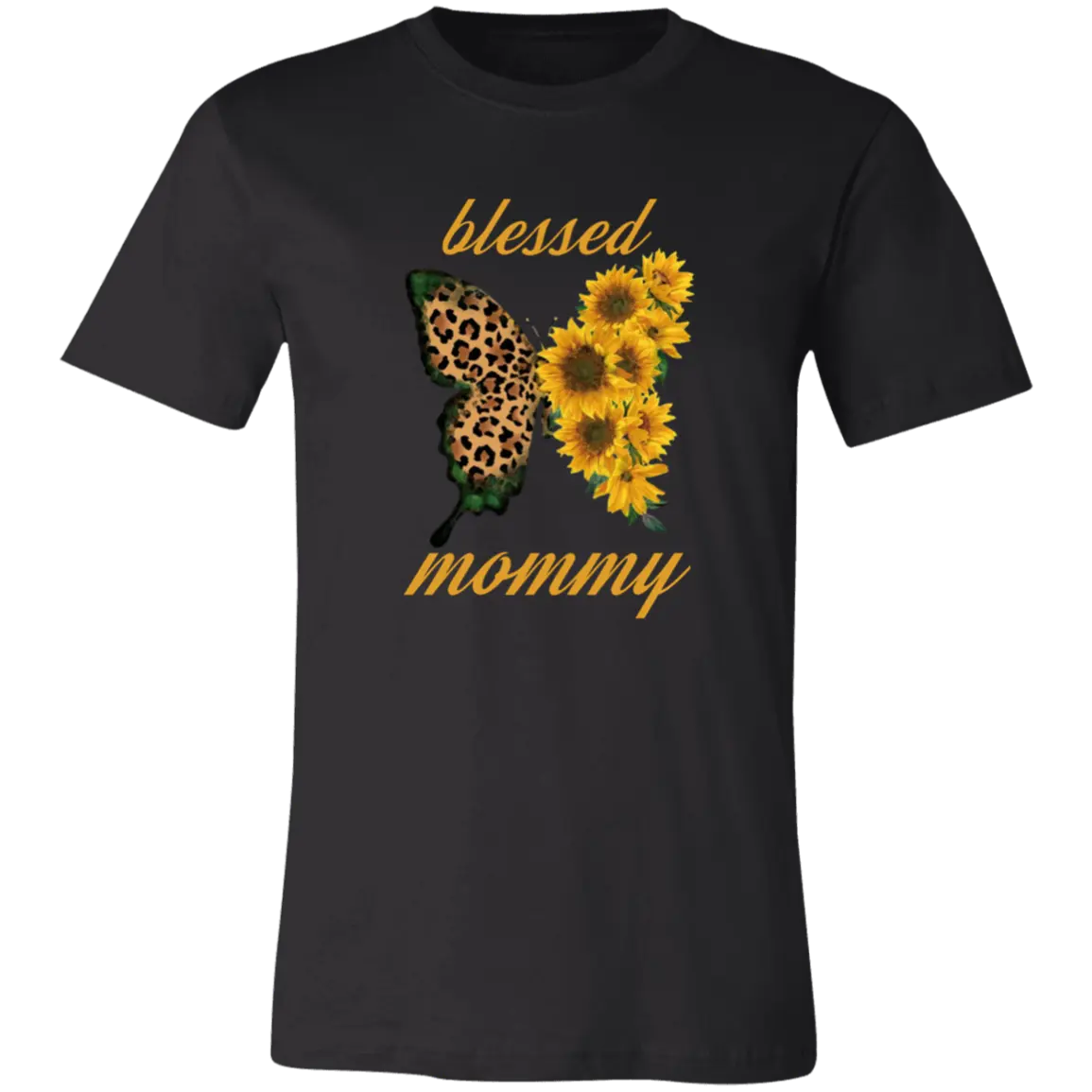 Blessed Mommy Butterfly Jersey Short-Sleeve T-Shirt - T-Shirts Black / S Real Domain Streetwear Real Domain Streetwear