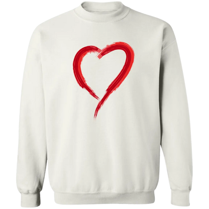 Paintbrush Heart Crewneck Pullover Sweatshirt - Sweatshirts White / S Real Domain Streetwear Real Domain Streetwear