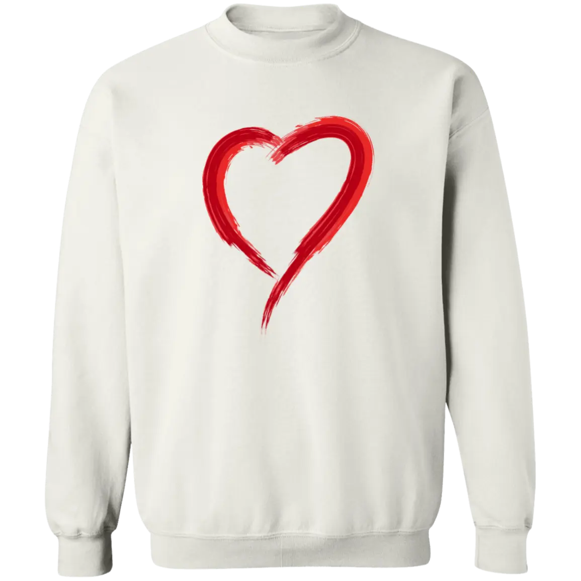 Paintbrush Heart Crewneck Pullover Sweatshirt - Sweatshirts White / M Real Domain Streetwear Real Domain Streetwear