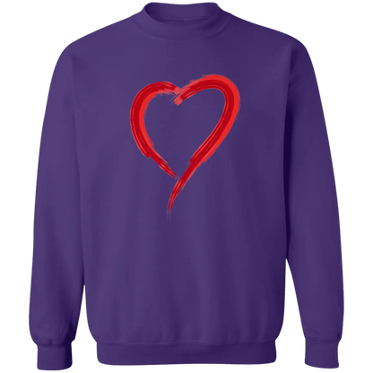 Paintbrush Heart Crewneck Pullover Sweatshirt - Sweatshirts Purple / S Real Domain Streetwear Real Domain Streetwear