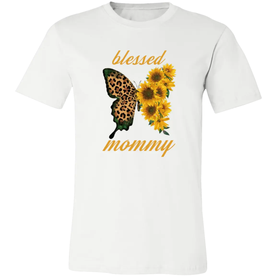 Blessed Mommy Butterfly Jersey Short-Sleeve T-Shirt - T-Shirts White / S Real Domain Streetwear Real Domain Streetwear