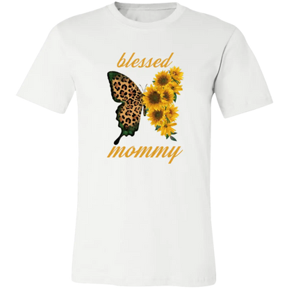 Blessed Mommy Butterfly Jersey Short-Sleeve T-Shirt - T-Shirts White / S Real Domain Streetwear Real Domain Streetwear