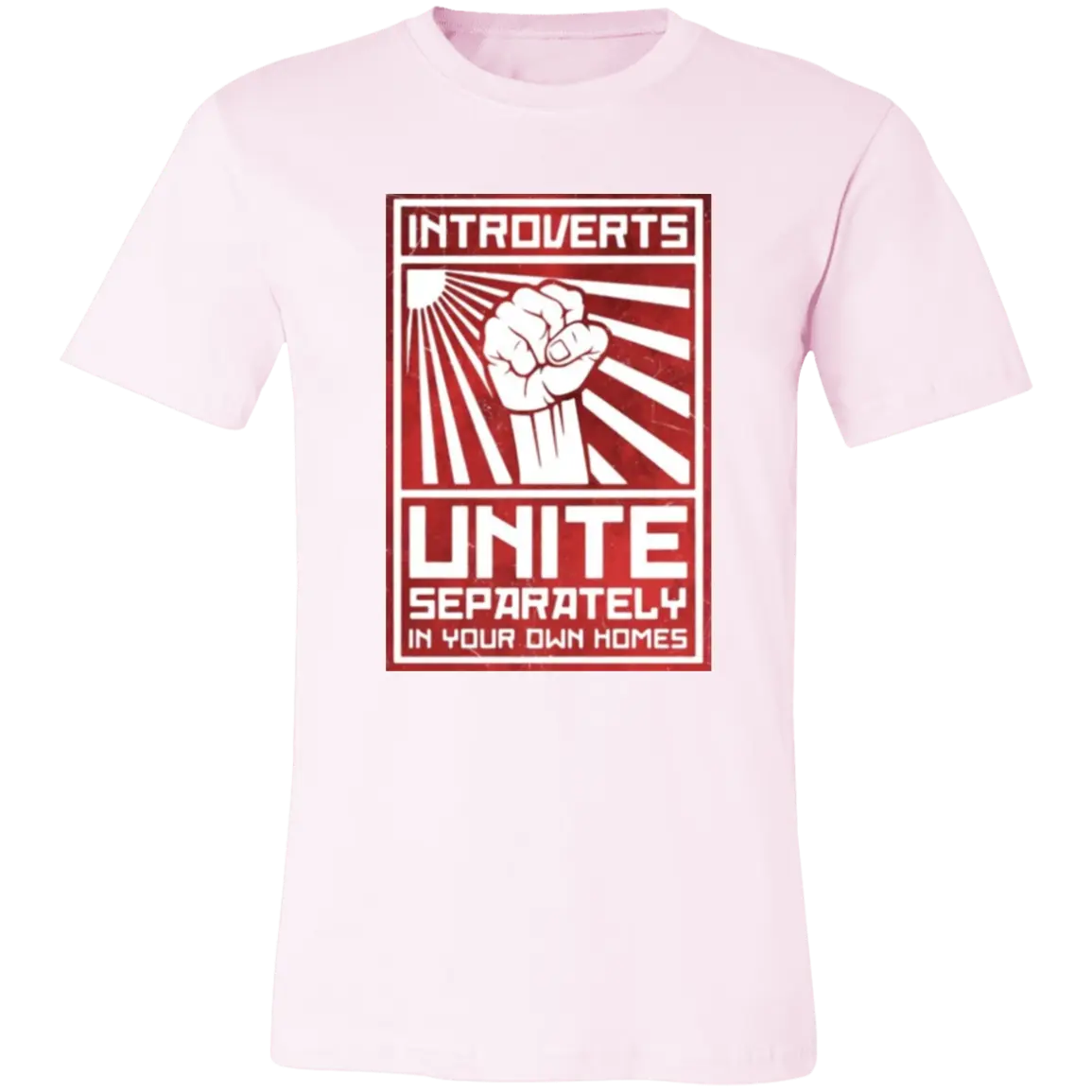 Introverts Unite Jersey Short-Sleeve T-Shirt - T-Shirts Soft Pink / S Real Domain Streetwear Real Domain Streetwear