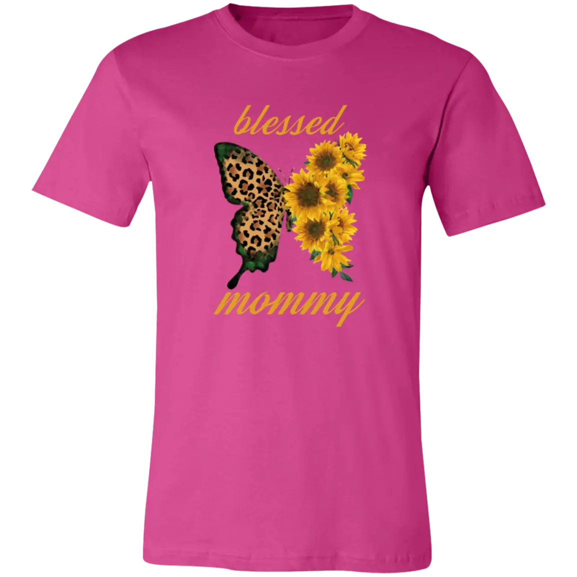 Blessed Mommy Butterfly Jersey Short-Sleeve T-Shirt - T-Shirts Berry / S Real Domain Streetwear Real Domain Streetwear