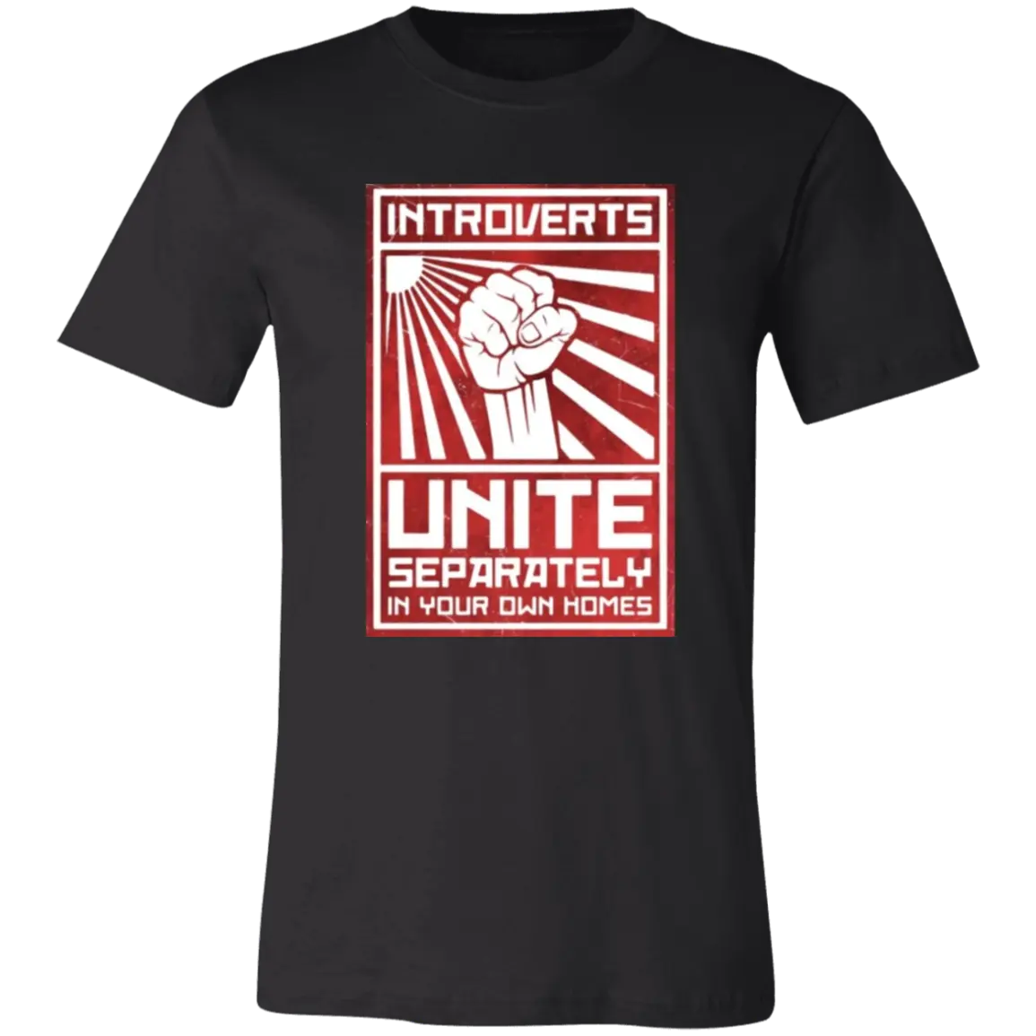 Introverts Unite Jersey Short-Sleeve T-Shirt - T-Shirts Black / S Real Domain Streetwear Real Domain Streetwear