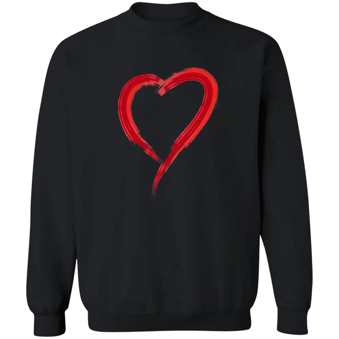 Paintbrush Heart Crewneck Pullover Sweatshirt - Sweatshirts Black / S Real Domain Streetwear Real Domain Streetwear