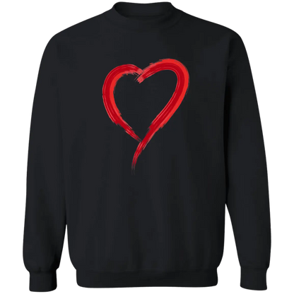 Paintbrush Heart Crewneck Pullover Sweatshirt - Sweatshirts Black / S Real Domain Streetwear Real Domain Streetwear