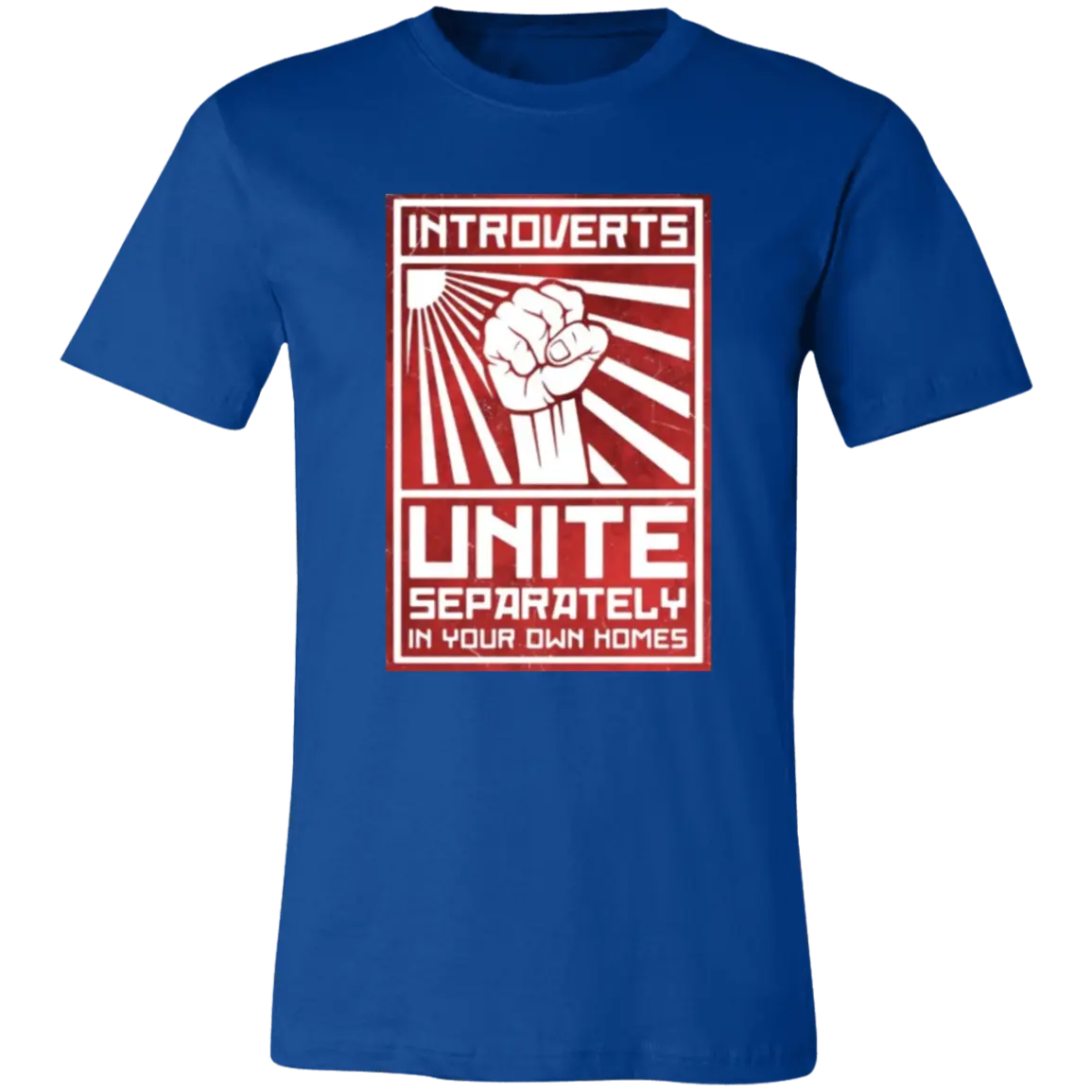 Introverts Unite Jersey Short-Sleeve T-Shirt - T-Shirts True Royal / S Real Domain Streetwear Real Domain Streetwear