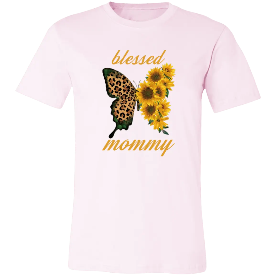 Blessed Mommy Butterfly Jersey Short-Sleeve T-Shirt - T-Shirts Soft Pink / S Real Domain Streetwear Real Domain Streetwear