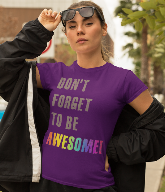 Don't Forget To Be AWESOME! Jersey Short-Sleeve T-Shirt - T-Shirts Team Purple / M Real Domain Streetwear Real Domain Streetwear
