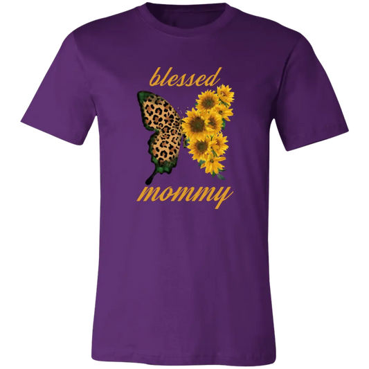 Blessed Mommy Butterfly Jersey Short-Sleeve T-Shirt - T-Shirts Team Purple / S Real Domain Streetwear Real Domain Streetwear